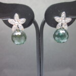 Green quartz & Cubic zirconia