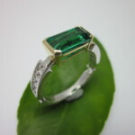 K18WG/YG Emerald & Diamond Ring